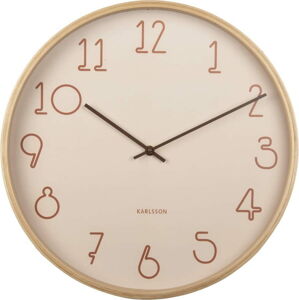 Béžové nástěnné hodiny Karlsson Sencillo, ø 40 cm