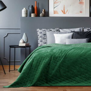 Zelený přehoz přes postel AmeliaHome Laila Jade, 260 x 240 cm