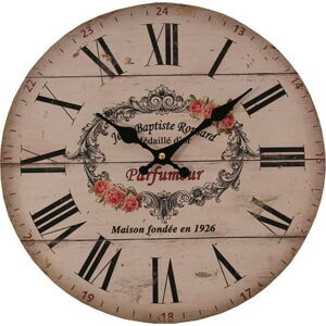 Růžové hodiny Antic Line Parfumer, ⌀ 34 cm