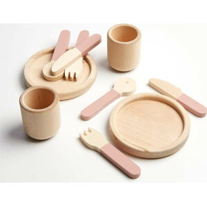 Sada dřevěného dětského nádobí Flexa Toys Tablewear
