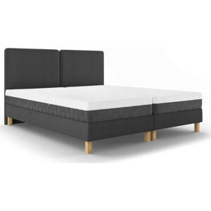 Tmavě šedá dvoulůžková postel Mazzini Beds Lotus, 140 x 200 cm