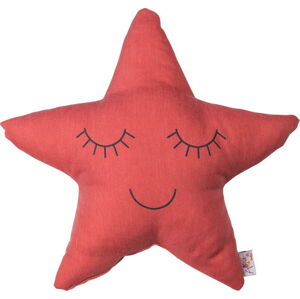 Červený dětský polštářek s příměsí bavlny Mike & Co. NEW YORK Pillow Toy Star, 35 x 35 cm