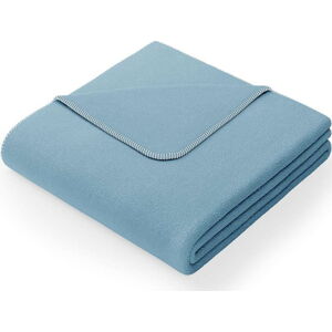 Modrá deka s příměsí bavlny AmeliaHome Virkkuu, 150 x 200 cm