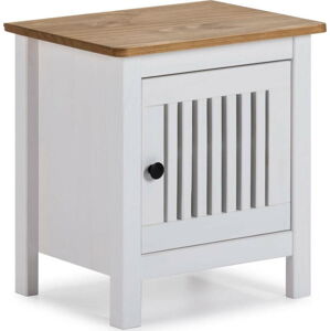 Bílý dřevěný noční stolek Marckeric Bruna
