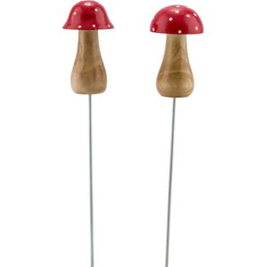 Sada 2 dřevěných vánočních dekorací Ego Dekor Deco Mushrooms