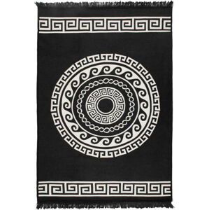 Béžovo-černý oboustranný koberec Mandala, 120 x 180 cm