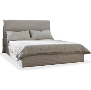 Béžová čalouněná dvoulůžková postel s roštem 160x200 cm Sleepy Luna – Miuform