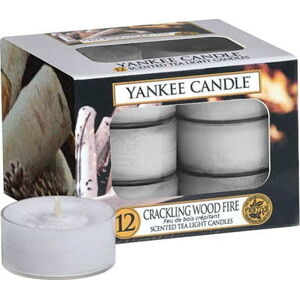 Sada 12 vonných svíček Yankee Candle Crackling Wood Fire, doba hoření 4 h
