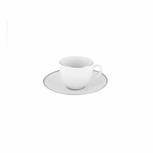 Sada 6 bílých porcelánových hrnků s podšálky Villa Altachiara Platinum Chic