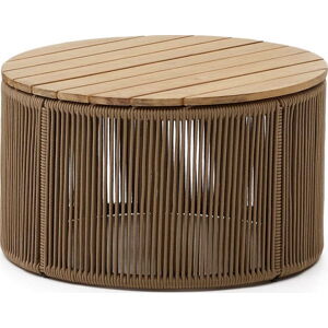 Kulatý zahradní odkládací stolek s deskou z akácie ø 60 cm Dandara – Kave Home