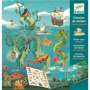 Set knihy s přemístitelnými samolepkami Djeco Sea Sticker Story