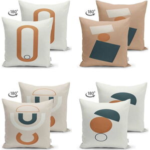 Sada 4 povlaků na polštář Minimalist Cushion Covers Geometric, 45 x 45 cm