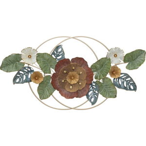Kovová závěsná dekorace se vzorem květin Mauro Ferretti Eden, 114,5 x 59,5 cm