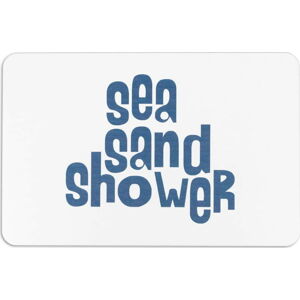 Modro-bílá koupelnová předložka 39x60 cm Sea Sand Shower – Artsy Doormats