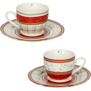 Sada 2 porcelánových šálků s podšálky Brandani Caffe Connubio