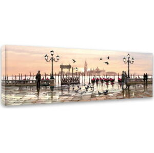 Obraz Styler Canvas Watercolor Venice, 45 x 140 cm