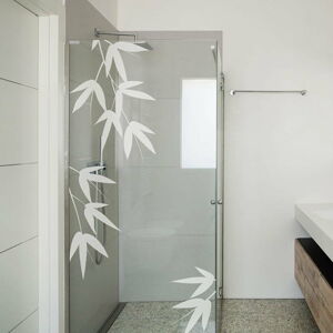 Samolepka na dveře od sprchy Ambiance Bamboo Leaves