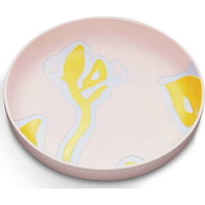 Růžový kameninový talíř Kähler Design Fiora, ⌀ 28 cm