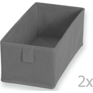 Sada 2 šedých textilních boxů JOCCA, 28 x 13 cm