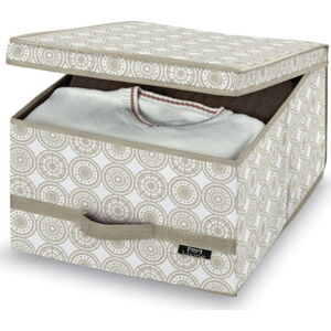 Béžový úložný box Domopak Ella, výška 24 cm