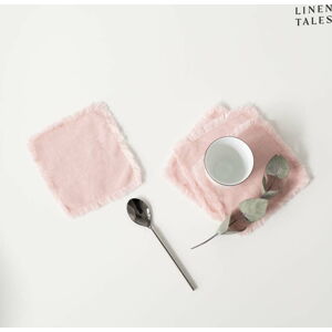 Světle růžové látkové podtácky v sadě 4 ks – Linen Tales