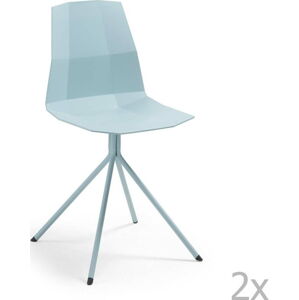 Sada 2 modrých jídelních židlí La Forma Pixel