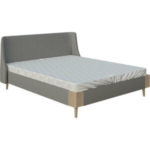 Šedá dvoulůžková postel ProSpánek Lagom Side Soft, 180 x 200 cm