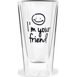 Dvoustěnná sklenice Vialli Design Im Your Friend, 300 ml