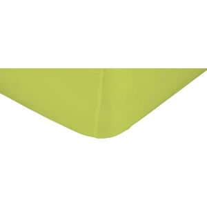 Zelené elastické prostěradlo z čisté bavlny Happy Friday Basic, 90 x 200 cm