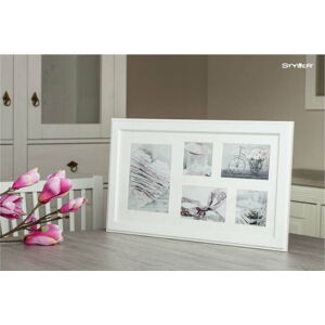 Bílý rámeček na 5 fotografií Styler Malmo, 51 x 27 cm