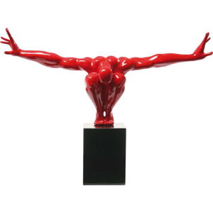 Červená dekorativní socha Kare Design Atlet, 75 x 52 cm