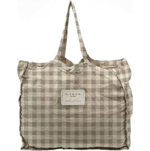 Látková taška Really Nice Things Linen Bag Grey Vichy