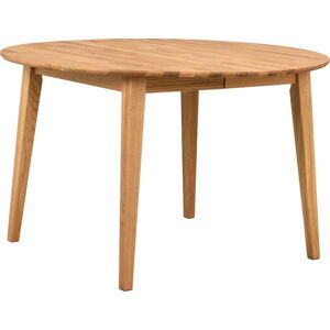 Kulatý rozkládací jídelní stůl z dubového dřeva v přírodní barvě ø 120 cm Filippa – Rowico