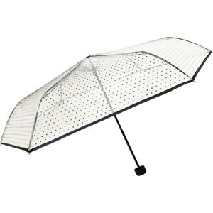 Transparentní skládací deštník Ambiance Black Polka Dots, ⌀ 97 cm