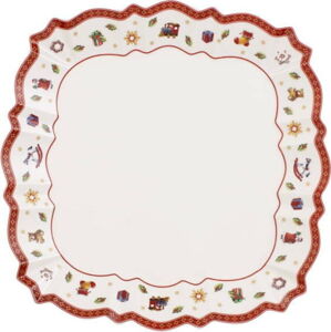 Bílý porcelánový servírovací talíř s vánočním motivem Villeroy & Boch, ø 26,5 cm