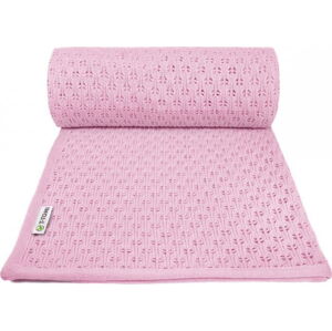 Růžová pletená dětská deka s podílem bavlny T-TOMI Summer, 80 x 100 cm