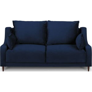 Tmavě modrá sametová pohovka Mazzini Sofas Freesia, 150 cm