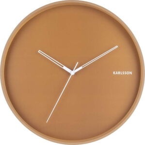 Karamelově hnědé nástěnné hodiny Karlsson Hue, ø 40 cm