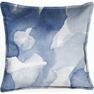 Modrý sametový polštář Velvet Atelier Abstract, 45 x 45 cm