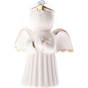 Bílý porcelánový závěsný anděl Dakls, výška 6 cm