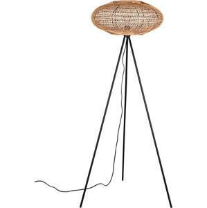 Stojací lampa v černo-přírodní barvě (výška 150 cm) Hedda – Trio
