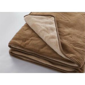 Hnědá deka z merino vlny Royal Dream Quilt, 160 x 200 cm