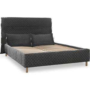Šedá čalouněná dvoulůžková postel s roštem 140x200 cm Sleepy Luna – Miuform