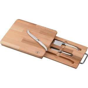 3dílný set nástrojů na sýry s prkénkem z bukového dřeva Jean Dubost