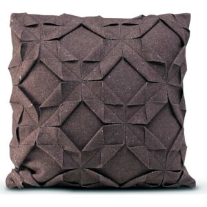 Hnědý vlněný povlak na polštář HF Living Felt Origami, 50 x 50 cm