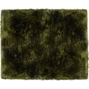 Tmavě zelený koberec z ovčí kožešiny Royal Dream Zealand Sheep, 130 x 150 cm