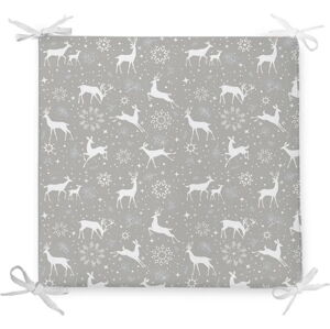 Vánoční podsedák s příměsí bavlny Minimalist Cushion Covers Snowflakes and Deer, 42 x 42 cm