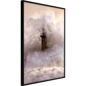 Plakát v rámu Artgeist Lighthouse During a Storm, 40 x 60 cm