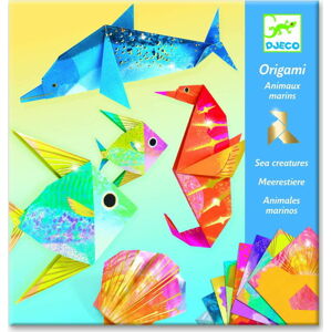 Sada 24 origami papírů s návodem Djeco Neon Glam Sea