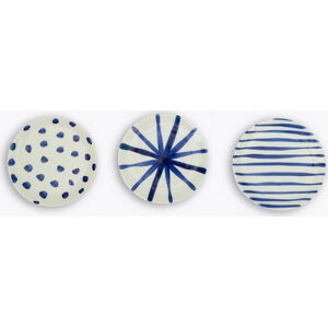 Sada 3 dezertních keramických talířů Madre Selva Blue Dots, ø 18 cm